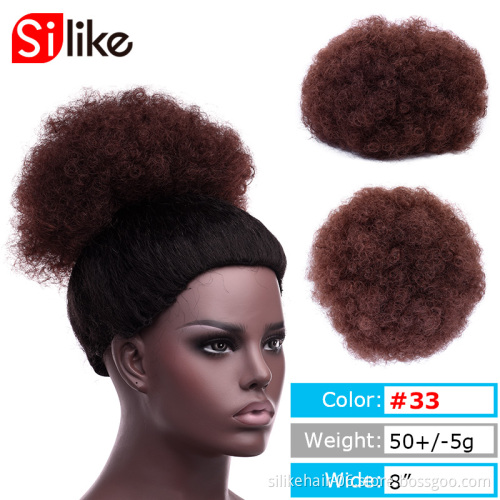 Hot style Synthetic Afro Afro puff Short Ponytail Kinky Curly Buns cheap hair Chignon hairpiece clip in Bun hair for black women